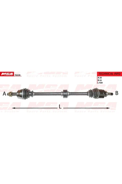 MGA 70339 Aks Sag ( Opel : Corsa D 1.3Cdti Djt Motor 06-- ) - - ürün görseli