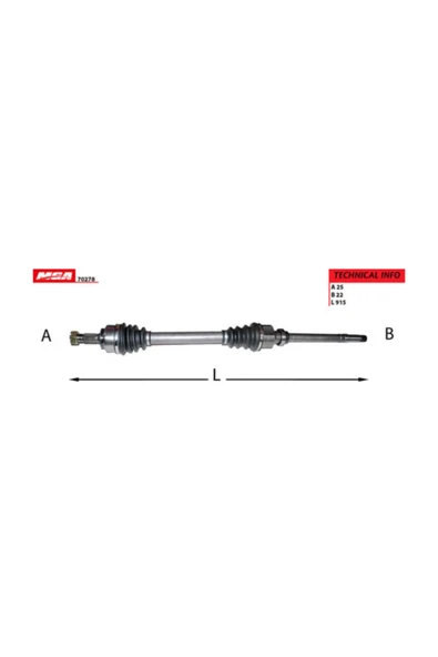 MGA 70278 - - AKS SAG ( PEUGEOT : 307 CITROEN : C4 1.4 16V 1.6 16V IE MA SANZ. ) ürün görseli