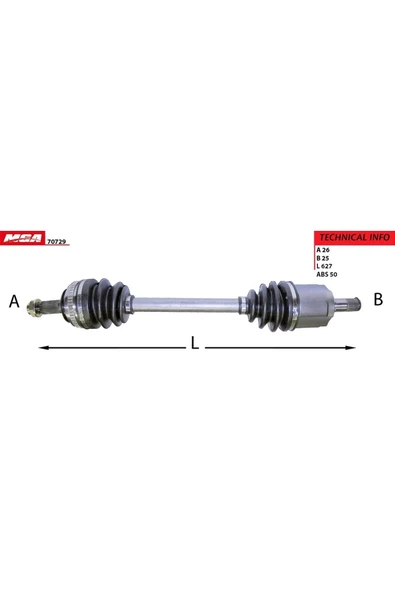 MGA 70729 Aks Komple Sag-(abslı)-(honda: Cıvıc 96>00 "1.4-1.5" ) - Uyumlu ürün görseli