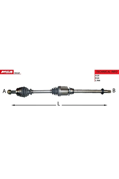 MGA 70127 Aks Sag Mıllı (fıat: Grande Punto 1.3jtd 75 Hp 05-) Uyumlu ürün görseli 1