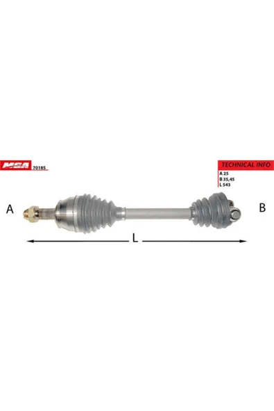 MGA 70185 Aks Sag Uzun 54.3 Cm Fıat Fıorıno 1.3mjtd Abs.sız 07-  Oem - 1