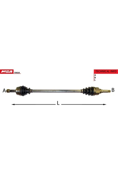 MGA 70924 9803966380 Aks Sag (cıtroen : C Elysee 1.2 1.6/peugeot : 301 1.2 1.6) (21×22×882mm) ürün görseli