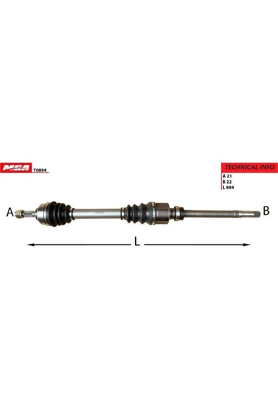 MGA 70894  Aks Sağ 206 1.4 Hdı Dv4td Tu3a Tu3jp Et3j4 Komple ürün görseli