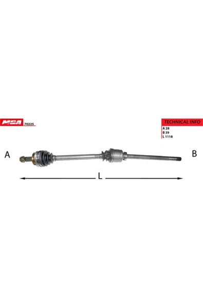 MGA 70225  Aks Sağ Abs Lı 51D Master II / Movano ürün görseli