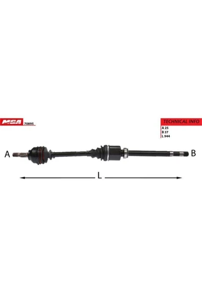 MGA 70895 - - AKS SAG KOMPLE - (CITROEN: C5 DW10ATED 2.0 HDI 8V  ES9J4S 3.0 24V 01-08) ürün görseli