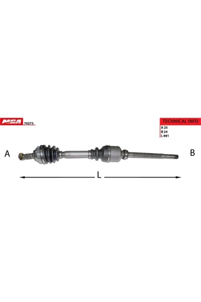 MGA 70273 Aks Sag Peugeot 306 2.0 S162.0 S16 Gtı Abslı 29d  Oem ürün görseli