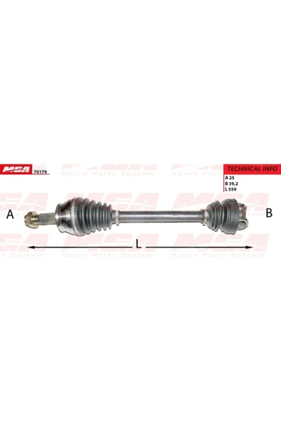 MGA 70179 Aks Sag ( Fiat : Doblo 1.3jtd 10 -- ) - - ürün görseli