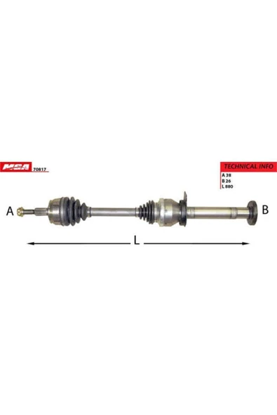 MGA 70817  Aks Sağ Transporter T6 10- Transporter T5 03- Transporter T7 140-180 Ps ürün görseli 1