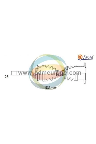 Odm MI88557 Ön Aks L200 96-07 2.4-2.5td-4wd Pajero Ii 90-00 2.5td Sag Komple (28x537,5x132) Mekanik ürün görseli