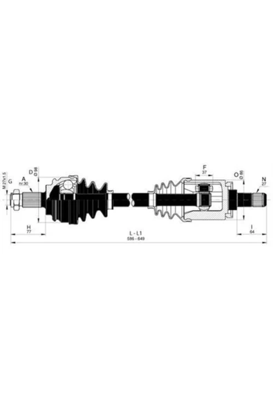 GKN 304495 Glanzer  Aks Sol Komple Bmw E53×5 3.0 4.4 4.6 4.8 00-