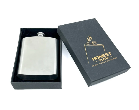 Honest Paslanmaz Çelik Cep Matarası Zincirli Kapak - 7 OZ - 5