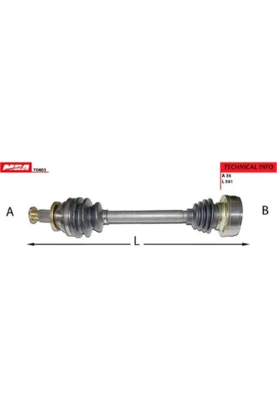 MGA 70403 Aks Komple Sol-(VW: POLO/SEAT: CORDOBA/IBIZA/SKODA: FABIA "1.4 16V BBY BBZ BKY")- 705090 6q ürün görseli