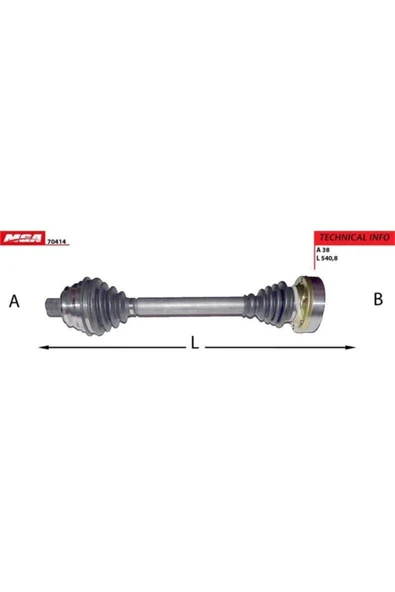 MGA 70416 Aks Komple Sol-(vw: Transporter T5 2.5tdı T6 140 Ps )- 705018 7h0407271af ürün görseli 1