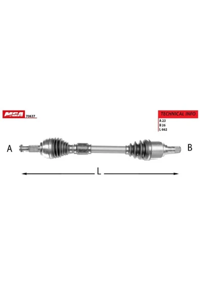 MGA 70637 Aks Sol Abslı - ( Renault : Clıo Iv 1.5 Dcı 75-90 Bg 2012 - -sedan- / Clio Iv Hb )- ürün görseli 1