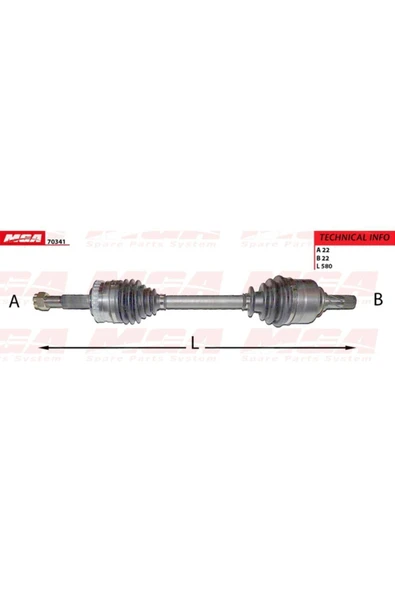 MGA 70341 Aks Komple Sol ( Opel : Corsa C 1.4 1.7Dti 1.3Cdti 16V 00 Combo 1.4 1.6 1.7Di 01-- ) - - ürün görseli 1