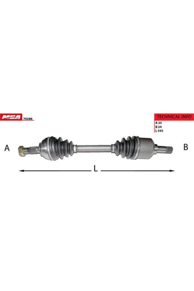 MGA 70288  Aks Sol Abssız Partner / Berlingo 1.9d Xud9 Dw8 2.0 Hdı Nın Abssızı ürün görseli 1