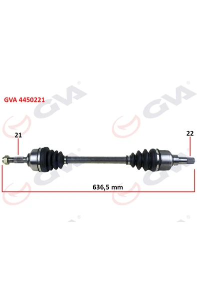 GVA 4450221 Komple Aks Sol C3 1.4 Hdı 02 70hp 636mm
