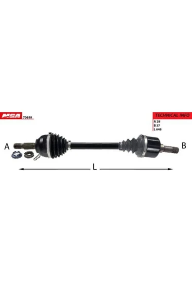 MGA 70899  Aks Sol - ( Cıtroen: C5 / Peugeot: 407 Dw10bted4- Dw12bted4 ) ürün görseli 1