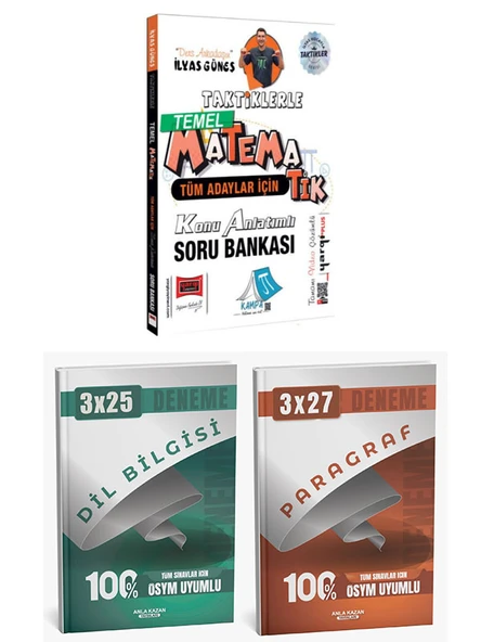 Anla Kazan + Yargı 2026 Temel Matematik Konu Anlatımlı Soru ve Paragraf Dil Bilgisi Deneme 3 lü Set - Resim 2