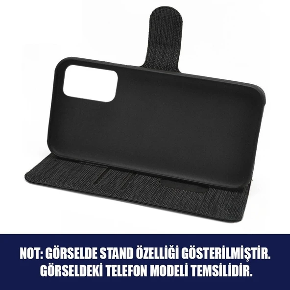 Samsung Galaxy A73 Uyumlu Kapaklı Tam Korumalı Kumaş Kılıf - 3