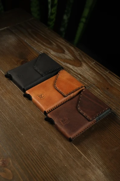 BİDERİ ASPENDOS HAKİKİ DERİ MAGSAFE MEKANİZMALI KARTLIK TABA - 2