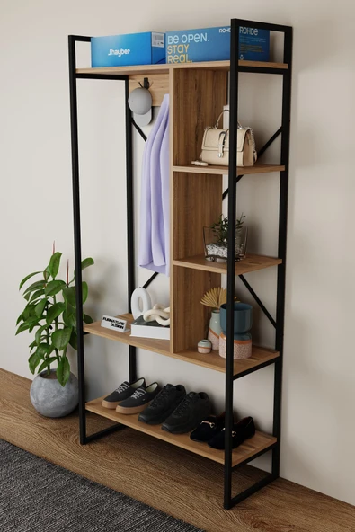 Aria Vestiyer Dekoratif Askılık Portmanto Çok Amaçlı Raf - 3