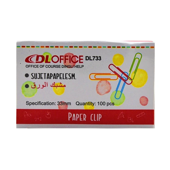 Linea Renkli Ataş 33 mm 100 lü Kutu (DL733)