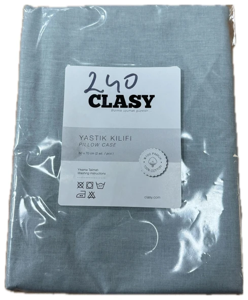Clasy Ranforce 2 Adet Yastık Kılıfı Düz Renk Turkuaz - 2