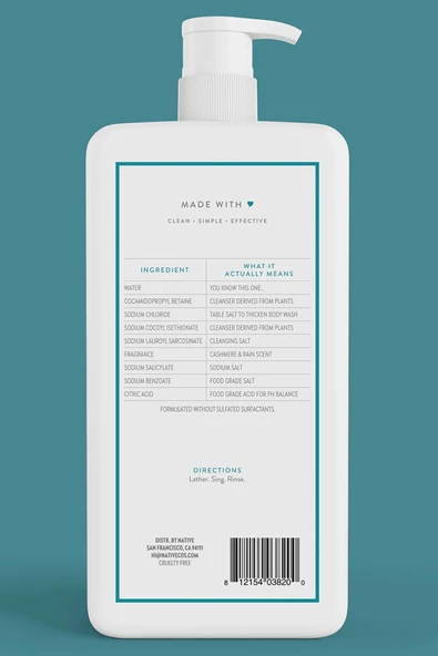 Native Cashmere & Rain Vücut Şampuanı 1064ML - 2