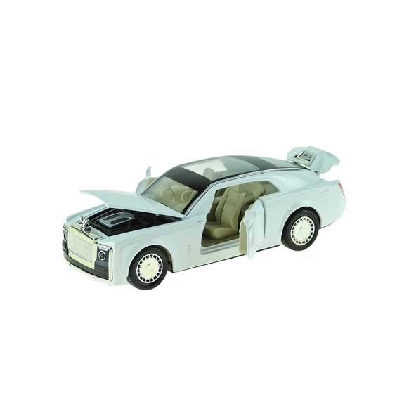 Oyuncak Metal Araba Çek Bırak Işıklı Sesli Phantom 13 cm Beyaz