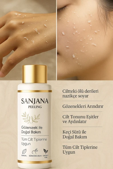 SANJANA KEÇİ SÜTLÜ PEELİNG, ÖLÜ DERİLERİ SOYUCU,125 ML - 5