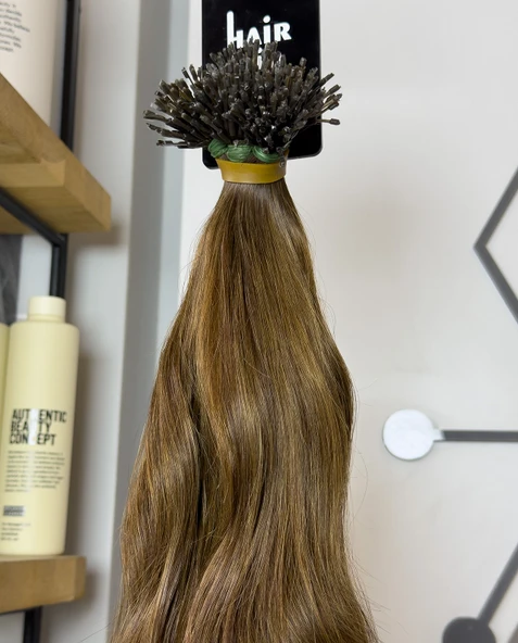 HairPim Professional (0.6 Gr) Dore Kahve 50 Adet 70 Cm Yeni Nesil Kaynak Gerçek Saç HPDK364 - 2