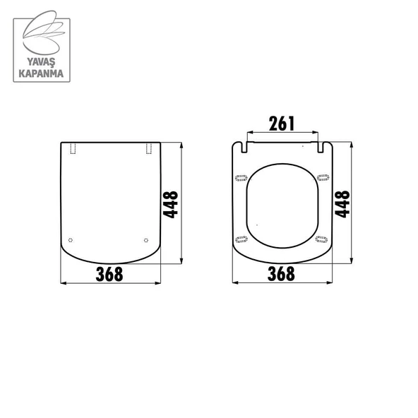 Creavit Elegant Beyaz Yavaş Kapanır Klozet Kapağı - Resim 2