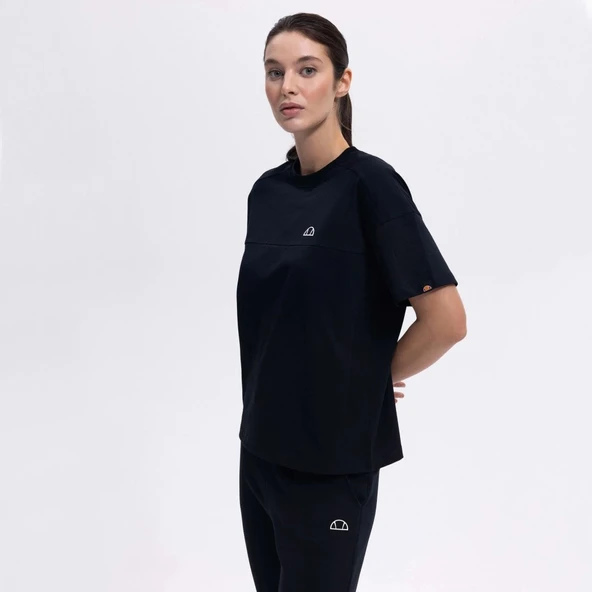 Ellesse Kadın Siyah Oversize Pamuklu Tişört –  EF394-BK - 2