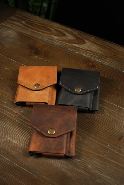 BİDERİ EPHESUS HAKİKİ DERİ ÇITÇITLI KALEMLİ CÜZDAN KAHVERENGİ - 2