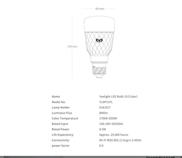 YEELIGHT Xiaomi uygun fiyat en kaliteli LED akıllı ampul 1S - 6