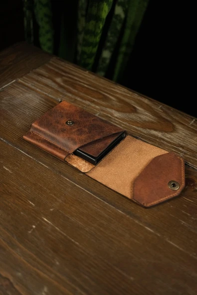 BİDERİ EPHESUS HAKİKİ DERİ ÇITÇITLI KALEMLİ CÜZDAN KAHVERENGİ - 4