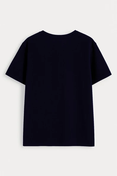 Kadın Rahat Kesim Bisiklet Yaka Baskılı Beyaz T-shirt - Resim 6