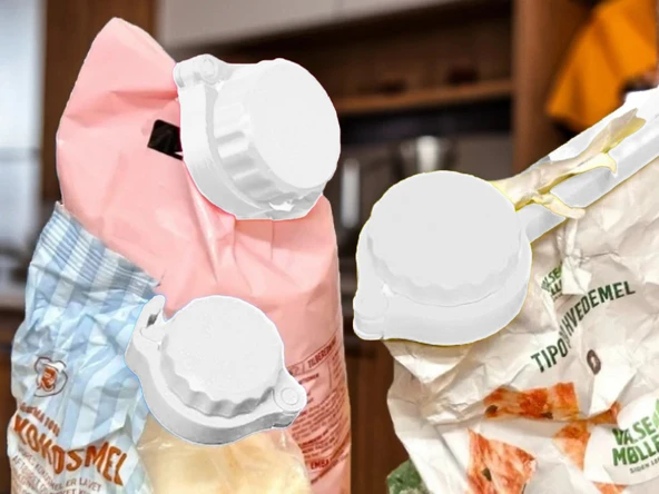 3'lü Kapaklı Ambalaj Klips Seti / Farklı Ebatlarda, Sızdırmaz ve Pratik Kapatma Çözümü / Paket Klipsi - 8