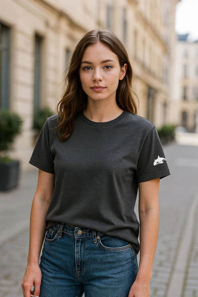 Kadın Bisiklet Yaka Basic Düz Kısa Kollu T-shirt - 9
