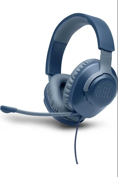 JBL Quantum 100 Mavi Kablolu Kulak Üstü Oyuncu Kulaklığı