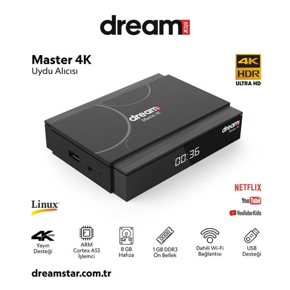 Dreamstar Master 4K Ultra HD IP Uydu Alıcısı