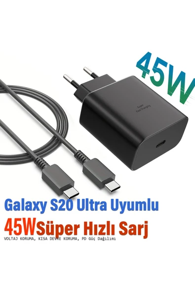 Subzero Samsung Galaxy S20 Ultra Uyumlu Şarj Aleti Süper Hızlı Şarj 45W ürün görseli
