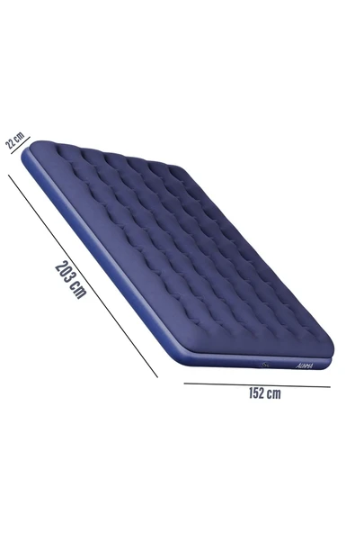 EXENAR Çift Kişilik Şişme Yatak - 2 Yastık Ve El Pompası Hediyeli 203cmx152cmx22cm Kamp & Ev Kullanımı - 2
