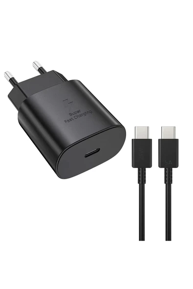EXENAR Samsung Galaxy S21 - Samsung S22 Uyumlu Şarj Aleti ve Kablosu 25W Hızlı Şarj Type-C - Resim 2