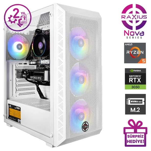 RaXius Nova G2 R5 30506G-56A010 Ryzen5 5600 16GB 1TBSSD RTX3050 6 GB W11P Gaming Masaüstü Bilgisayar - 2