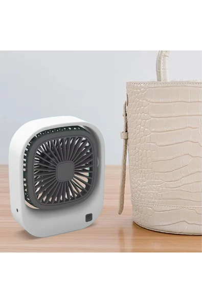 EXENAR Masaüstü Taşaınabilir Mini Fan Şarj Edilebilir Fan Soğutucu 3 Kademe 250 mAh Turbo Fan - 6