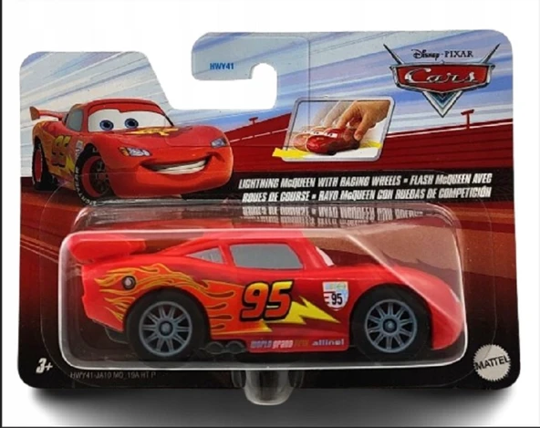 Mattel Cars Çek-Bırak Araba LIGHTNING McQUEEN WITH RACING WHEELS HGL51-HWY41