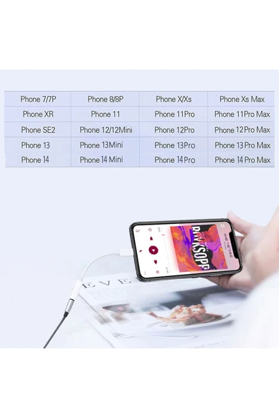 EXENAR iPhone 14 Pro / Pro Max / Plus Uyumlu Lightning 3.5mm Kulaklık Dönüştürücü Çevirici Jack Aparat - Resim 3