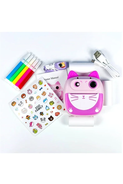 EXENAR Print Camera Çocuk Fotoğraf Makinesi Dijital HD Video Kamera Anlık Termal Resim Kağıt Baskılı Yazıcı - 7